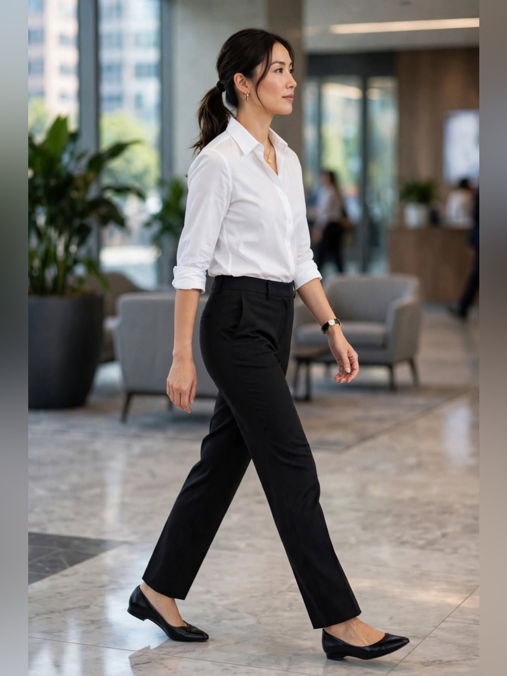 Liz Claiborne Career Black Dress Pants Straight Leg Trouser Workwear Office 41"L